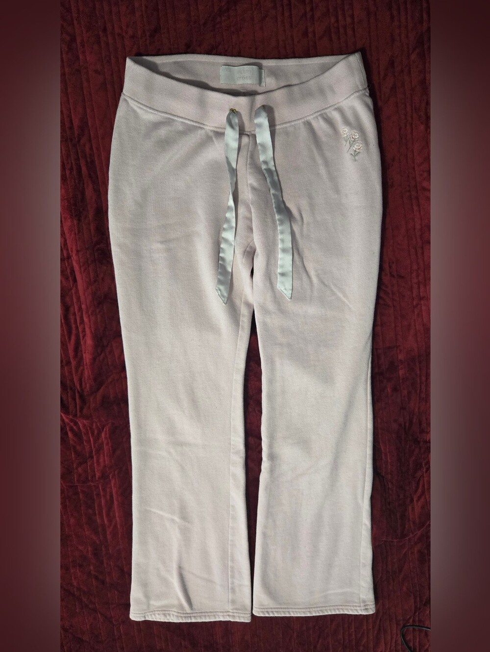 Hollister Light Pink Junior's Satin-Drawstring Sweatpants